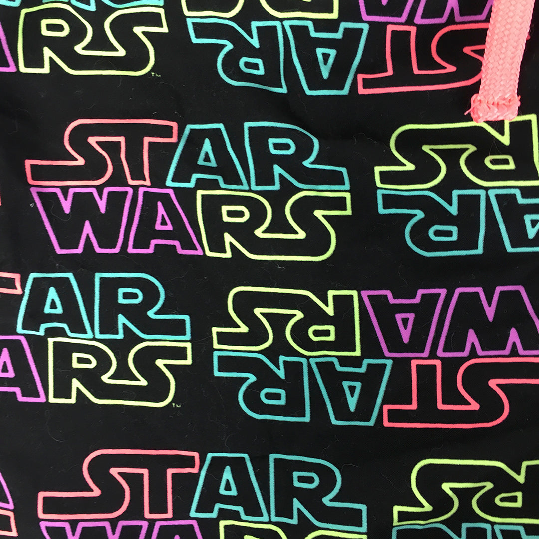 Star Wars Kids Girls Shorts Size 16 Black Logo Drawstring Elastic Waist