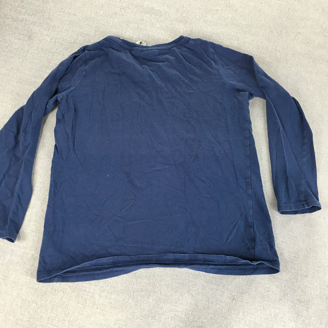 Peter Alexander Jnr Kids Sleep Shirt Size 12 Blue Long Sleeve Pajama Top