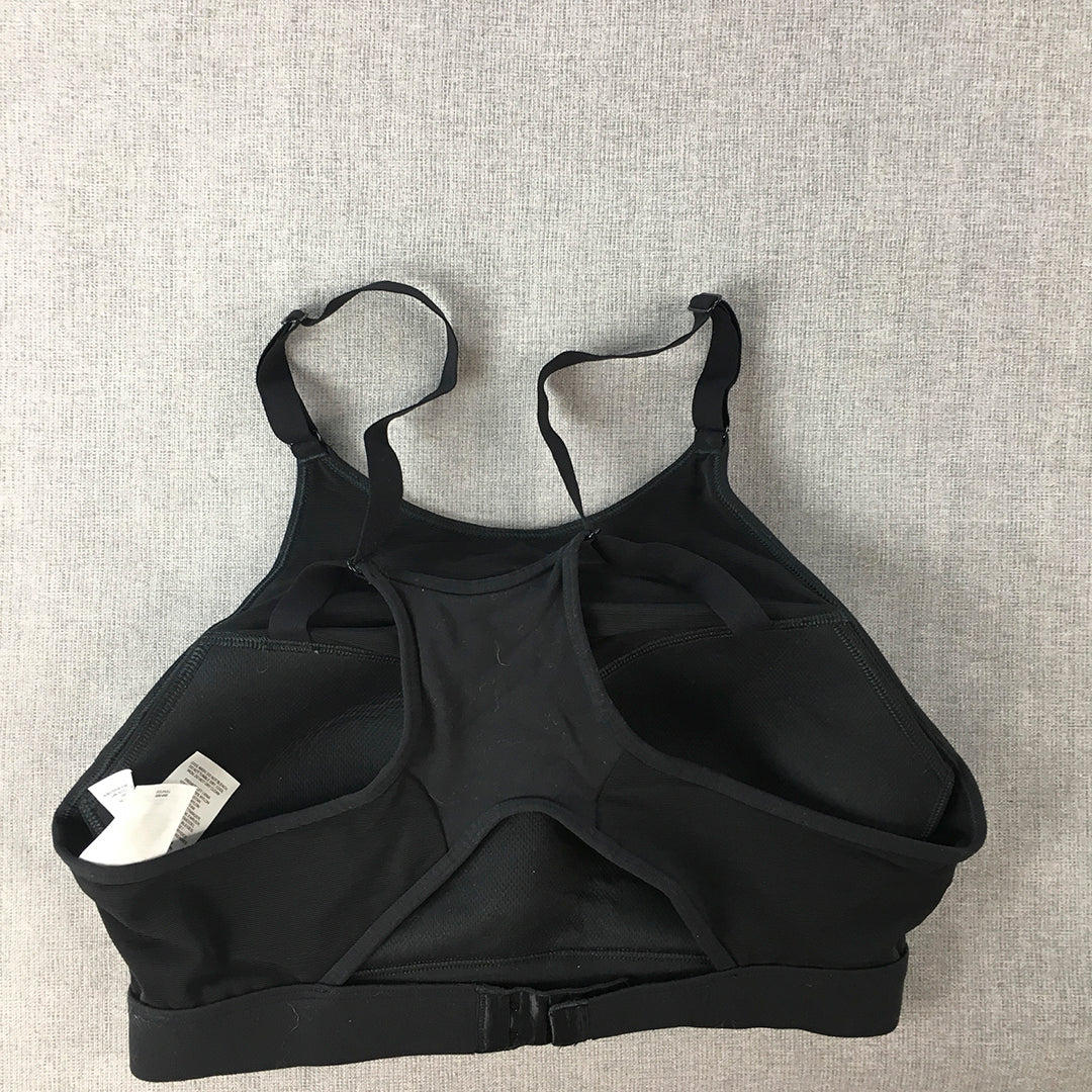 Gymshark Womens Sports Bra Size M Black Logo Sleeveless Cropped Top Gym