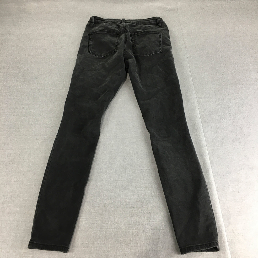 Ally Womens Skinny Jeans Size 12 Black Dark Wash Stretch Denim