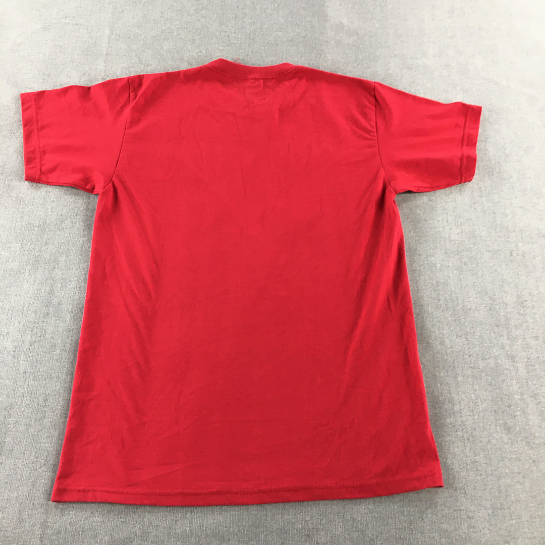 Nike Philippines Mens T-Shirt Size S Red Swoosh Logo Short Sleeve Tee