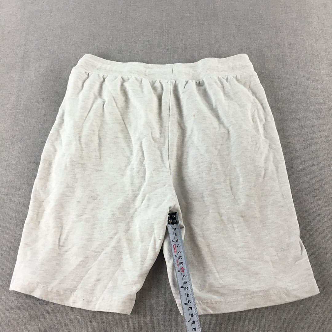 Kappa Mens Shorts Size M Grey Logo Pockets Drawstring