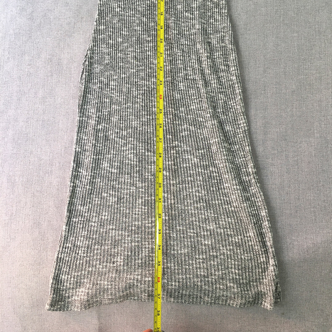 H&H Womens Bodycon Dress Size S Grey Knit Stretch Midi Made In Los Angeles