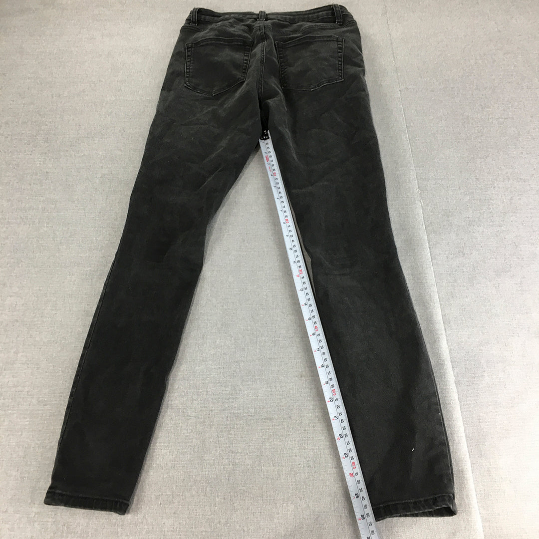 Ally Womens Skinny Jeans Size 12 Black Dark Wash Stretch Denim