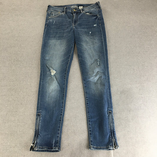 H&M Womens Skinny Jeans Size 29 Blue Ankle Length Stretch Denim