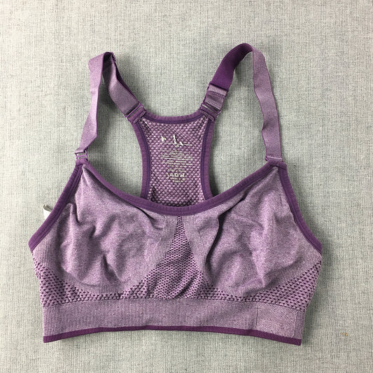 Puma Womens Sports Bra Size S Purple Sleeveless Cropped Activewear Top