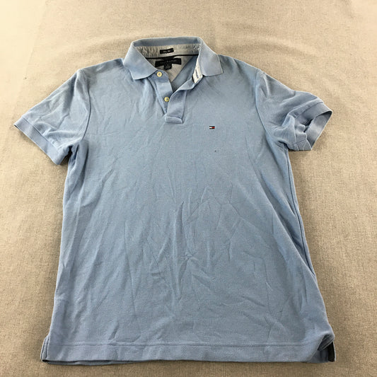 Tommy Hilfiger Mens Polo Shirt Size M Slim Fit Blue Collared Rugby