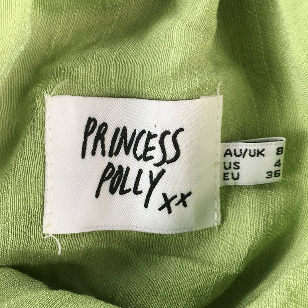 Princess Polly Womens Mini Dress Size 8 Green Tiered Long Sleeve