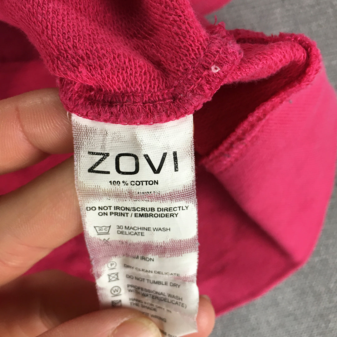 Zovi Womens Sweater Size 2XL Hot Pink Lace Up Neckline Jumper