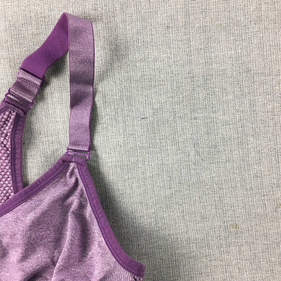 Puma Womens Sports Bra Size S Purple Sleeveless Cropped Activewear Top