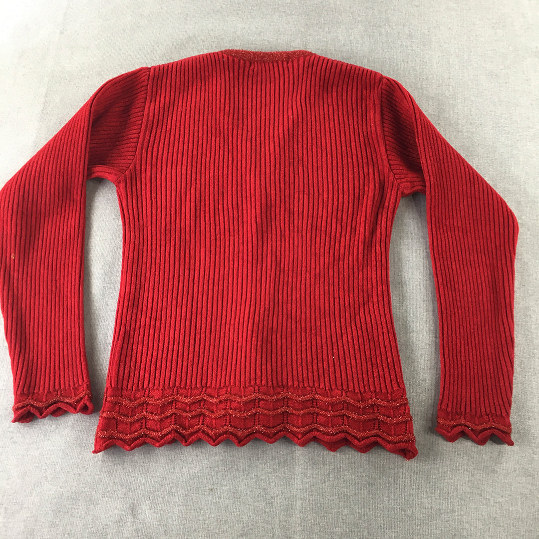 Modern Fashions Womens Cardigan Size S Red Button Up Knit