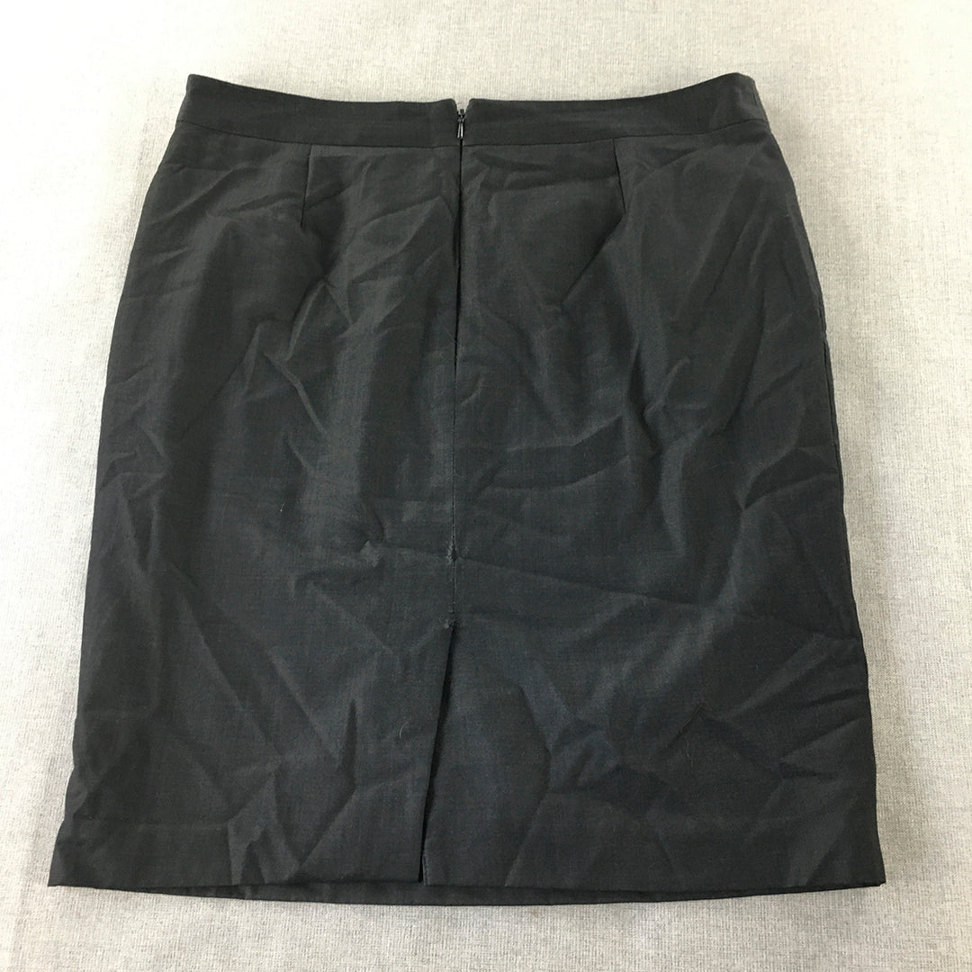 Saba Womens Wool Pencil Skirt Size XL Black Straight