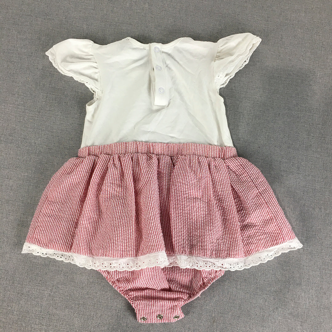 Bardot Junior Kids Girls Dress Size 2 Years Toddler Pink White Frilled