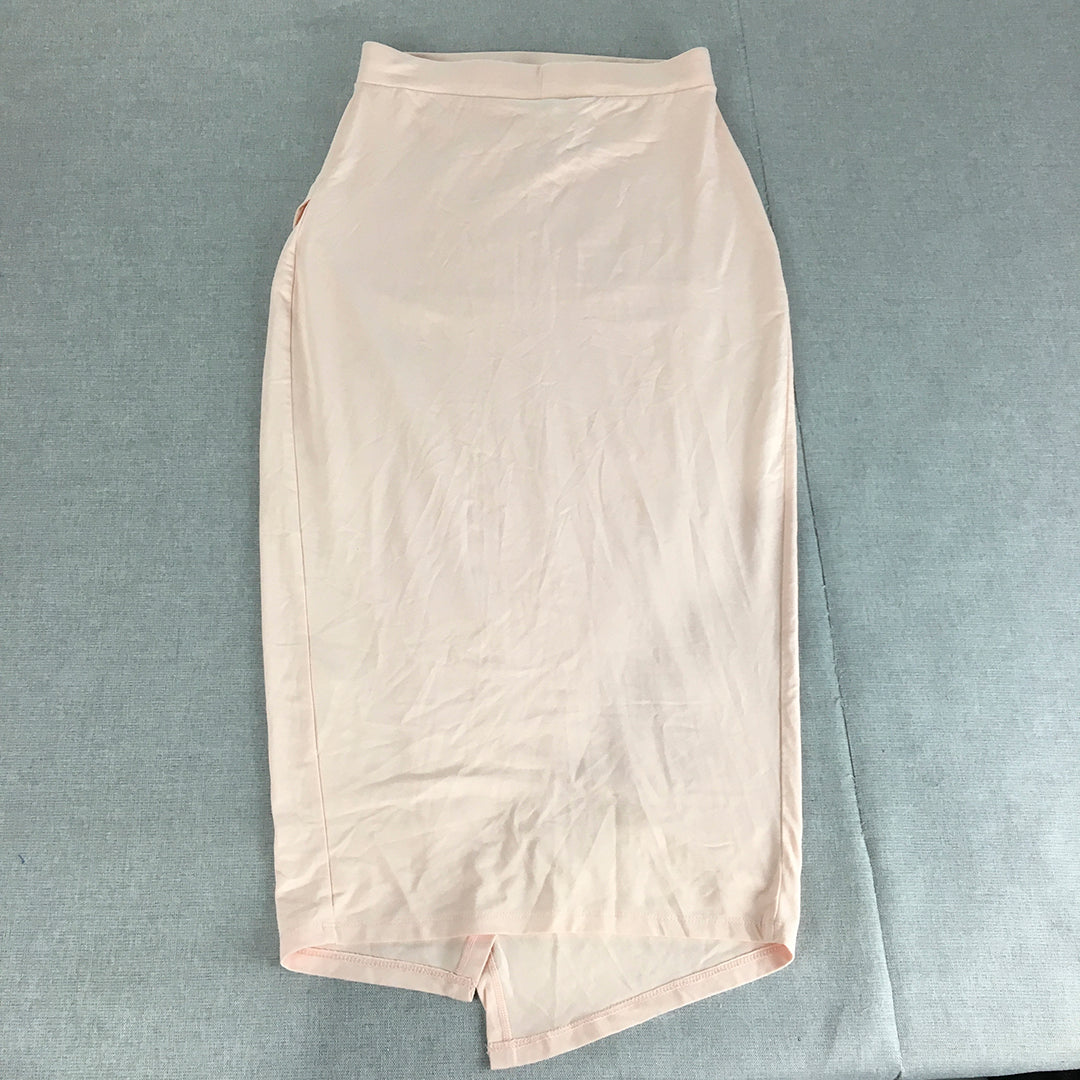 NEW Asos Maternity Womens Pencil Skirt Size 6 Pink Stretch Fabric