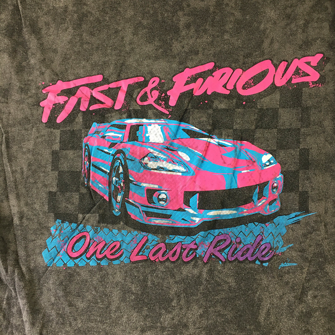 Fast & Furious Womens T-Shirt Size 12 Grey Short Sleeve Car Movie Top