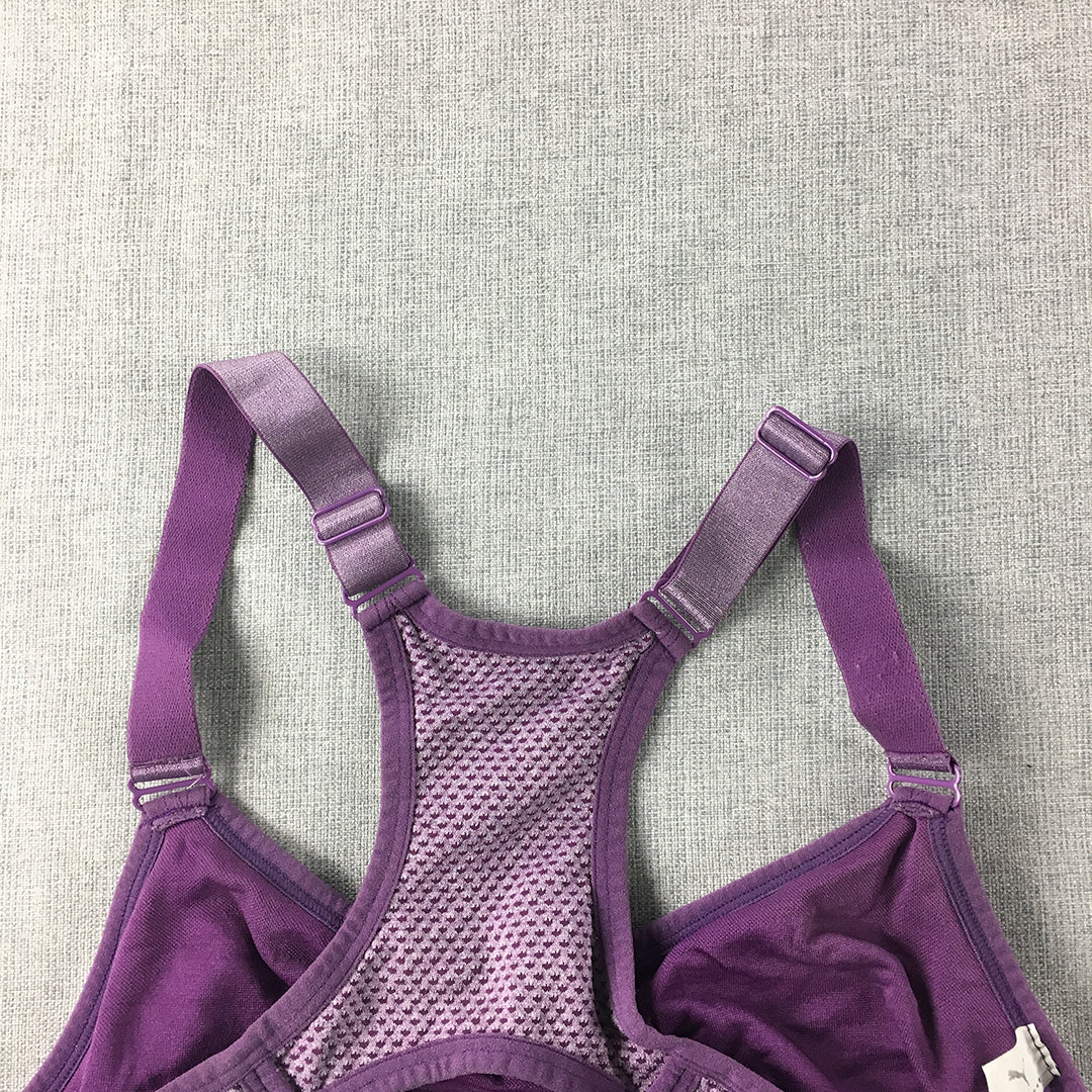 Puma Womens Sports Bra Size S Purple Sleeveless Cropped Activewear Top