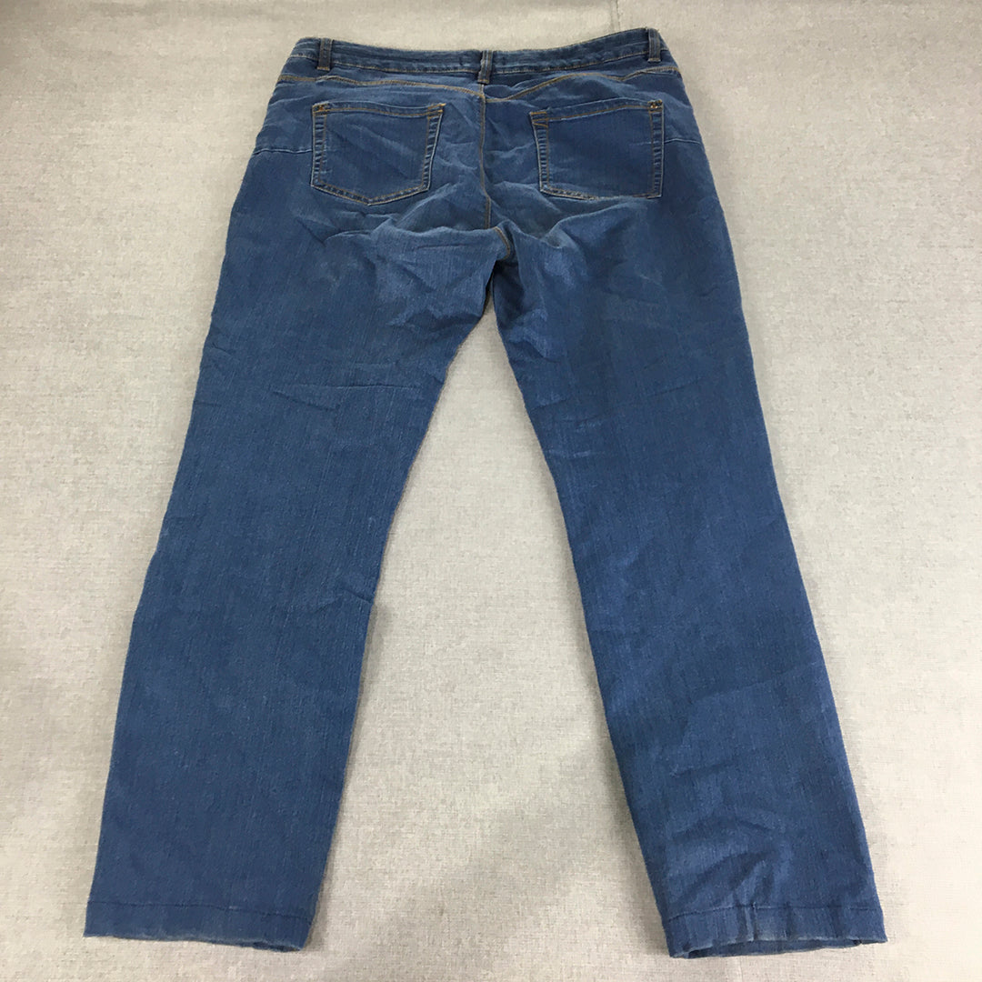 Piazza Italia Womens Jeans Size 48 IT (W32 x L26) Blue Slim Straight Denim