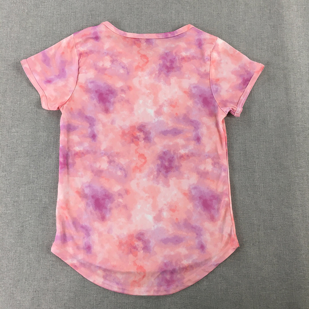 Body Glove Kids Girls T-Shirt Size 8 Pink Tie-Dye Short Sleeve Logo Top