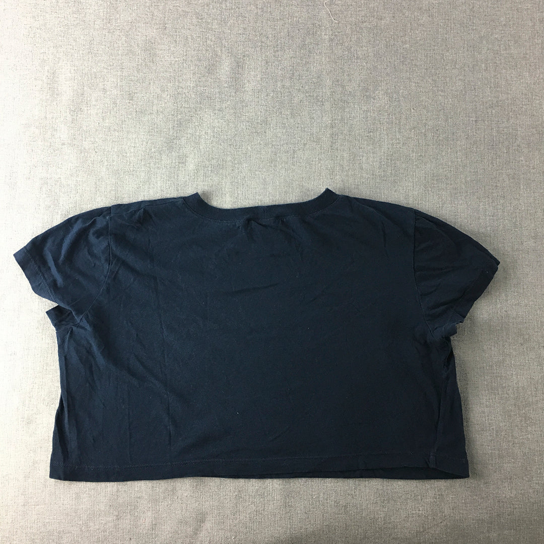 Kookai Womens Cropped T-Shirt Size 1 Blue Short Sleeve Top