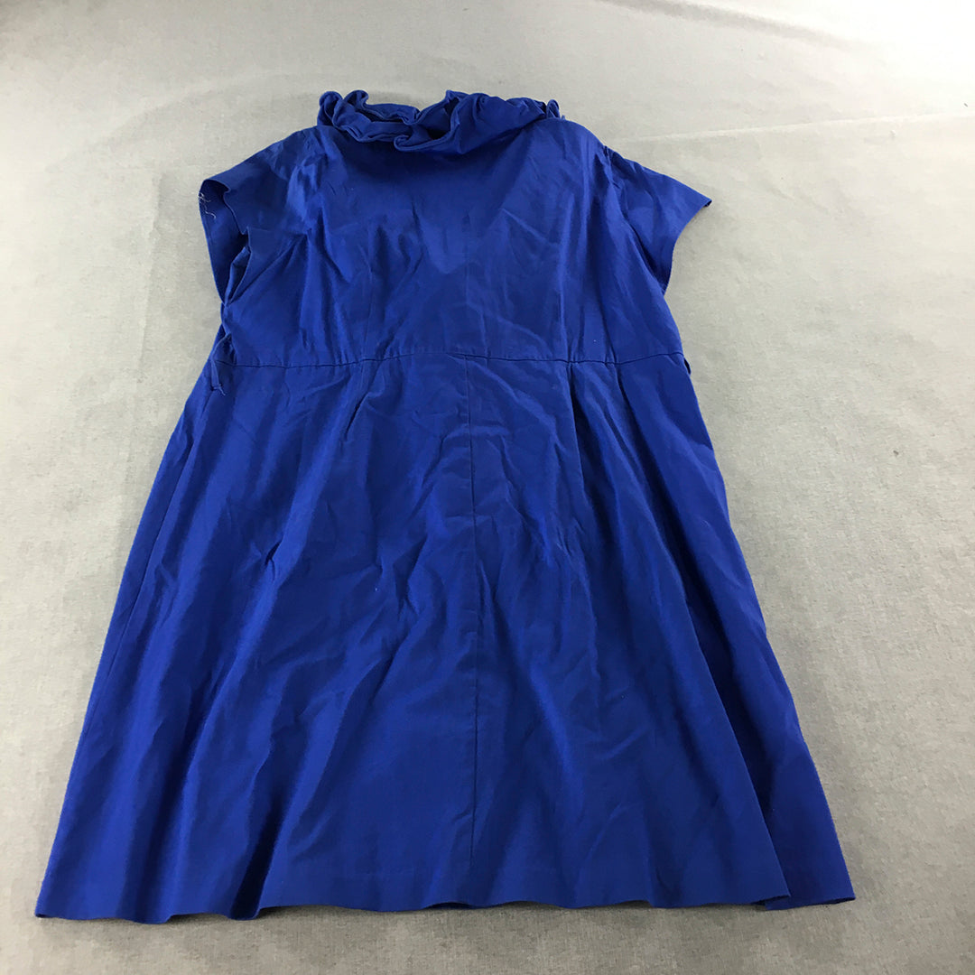 Lula Womens A-Line Dress Size 22 Blue Button Sleeveless