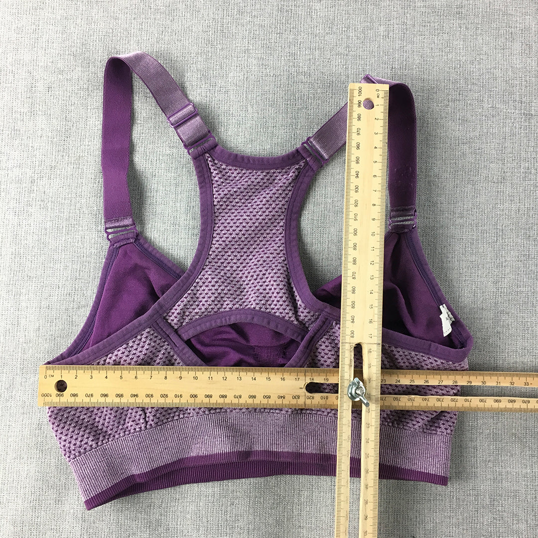 Puma Womens Sports Bra Size S Purple Sleeveless Cropped Activewear Top