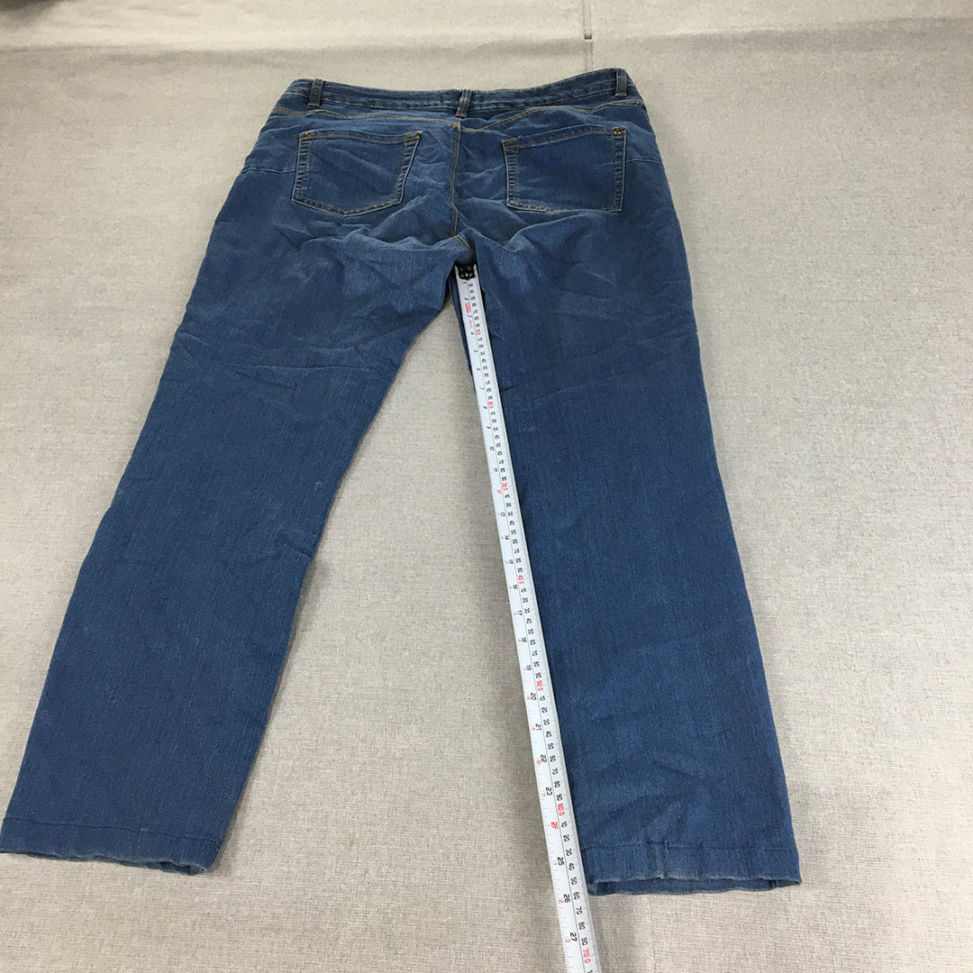 Piazza Italia Womens Jeans Size 48 IT (W32 x L26) Blue Slim Straight Denim