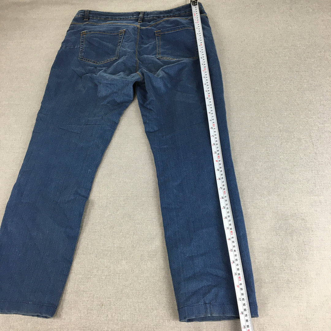 Piazza Italia Womens Jeans Size 48 IT (W32 x L26) Blue Slim Straight Denim