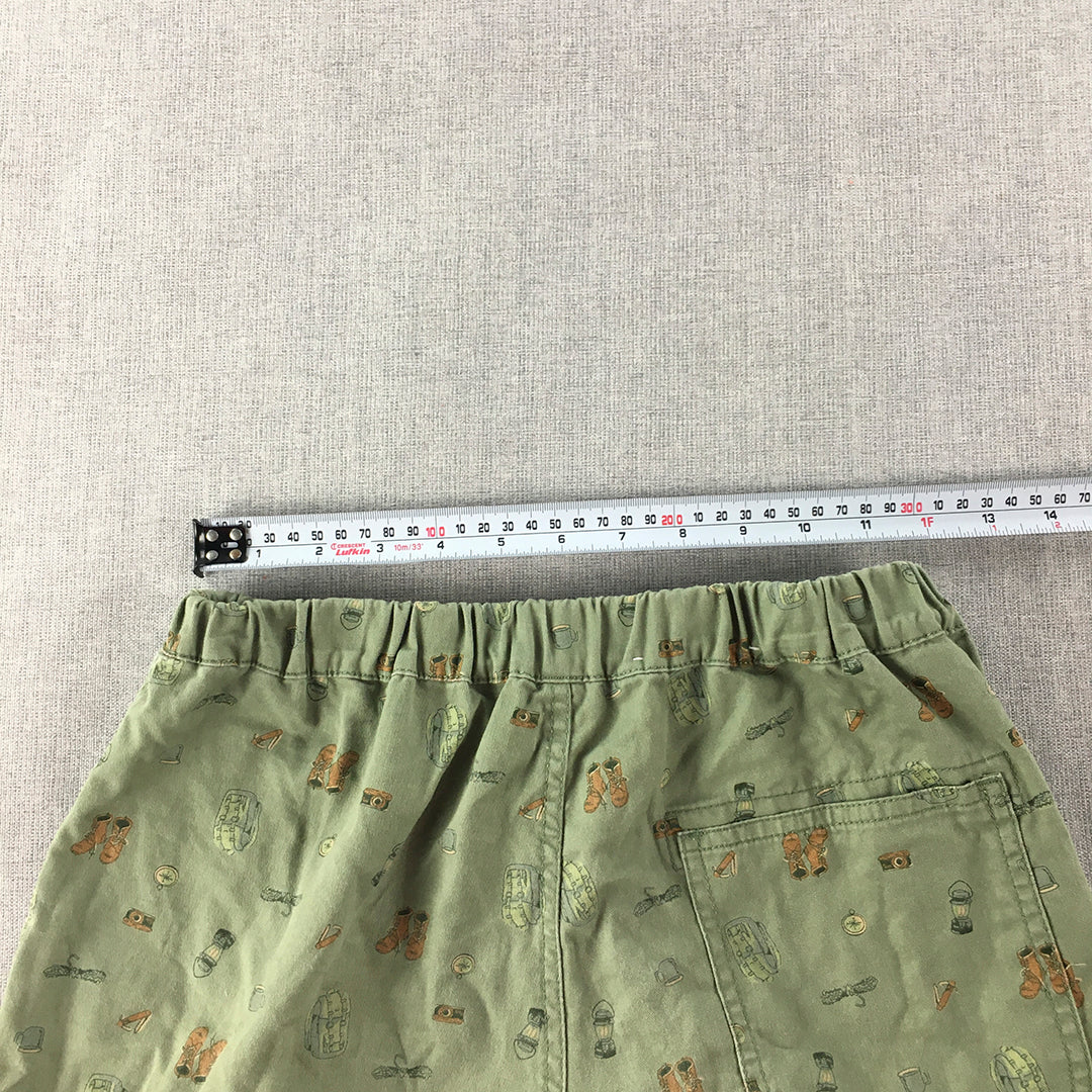 Uniqlo Kids Boys Shorts Size 11 - 12 Years Green Elastic Waist