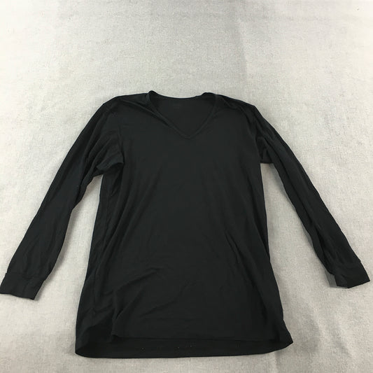 Uniqlo Heattech Womens Top Size L Black Long Sleeve Thermal Shirt