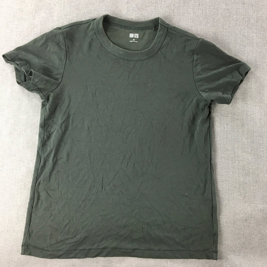 Uniqlo U Womens T-Shirt Size M Khaki Green Short Sleeve Top