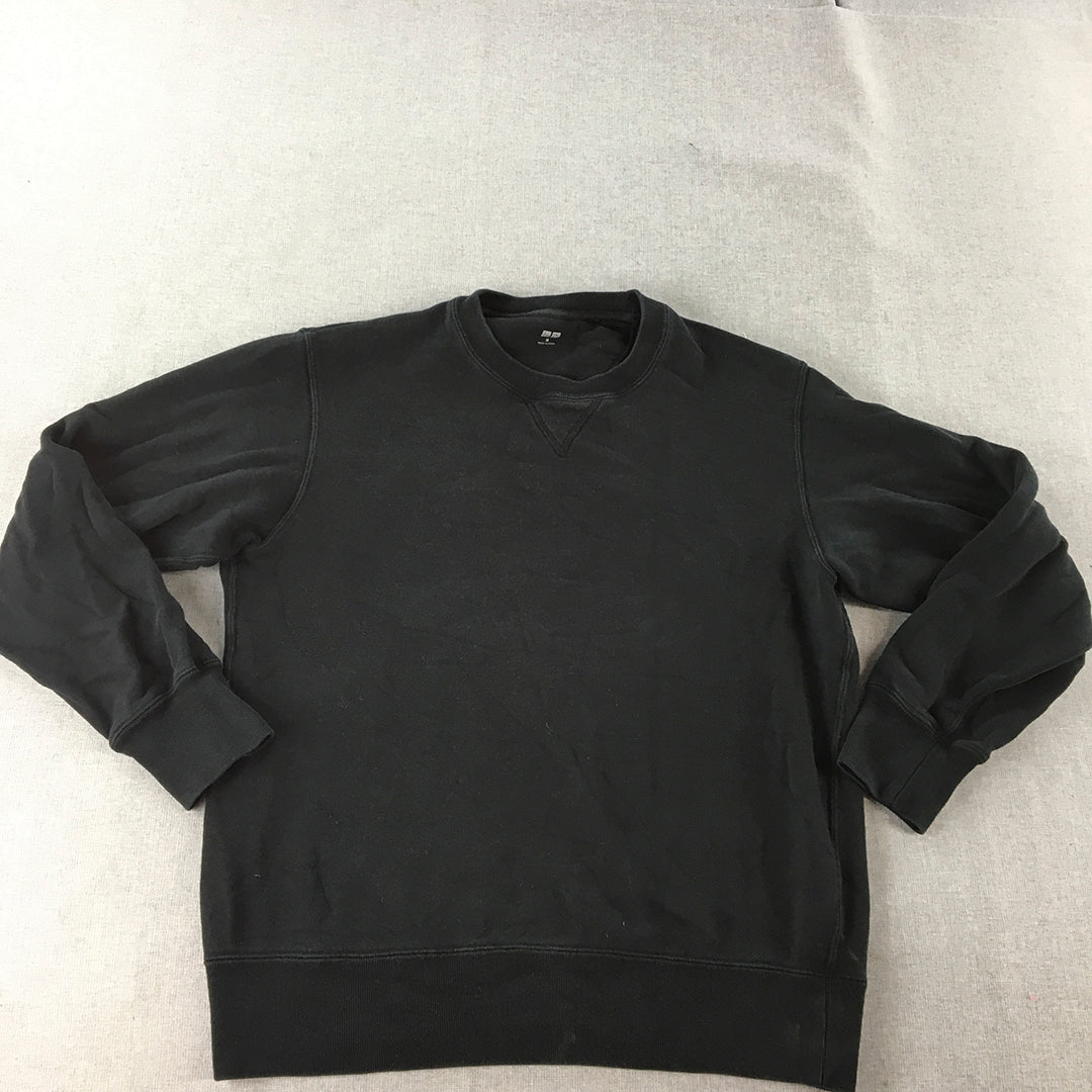 Uniqlo Mens Crew Neck Sweater Size M Black Pullover Jumper