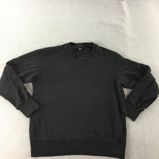 Uniqlo Mens Crew Neck Sweater Size M Black Pullover Jumper