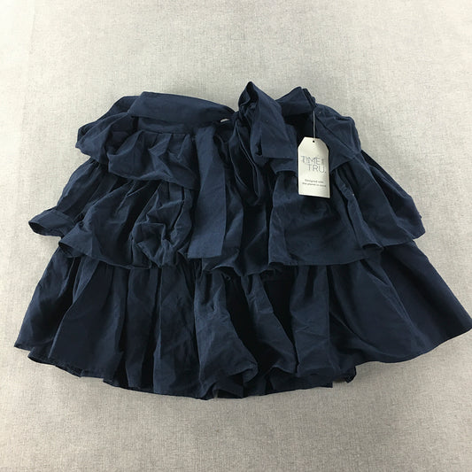 NEW Time And Tru Kids Girls Skirt Size M (8 - 10) Navy Blue Tiered A-Line