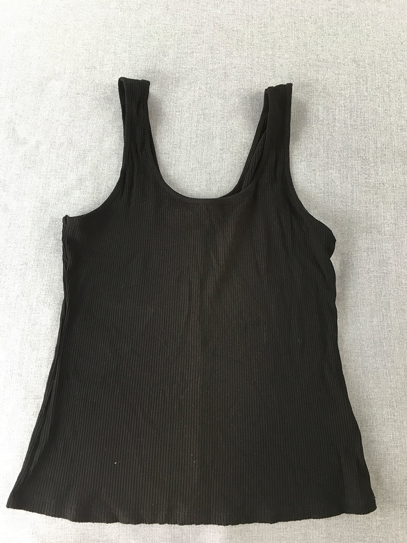 Piper Womens Tank Top Size M Black Stretch Knit Sleeveless Shirt