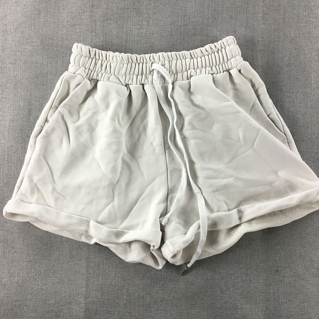 Lumina Womens Shorts Size S White Elastic Waist Pockets