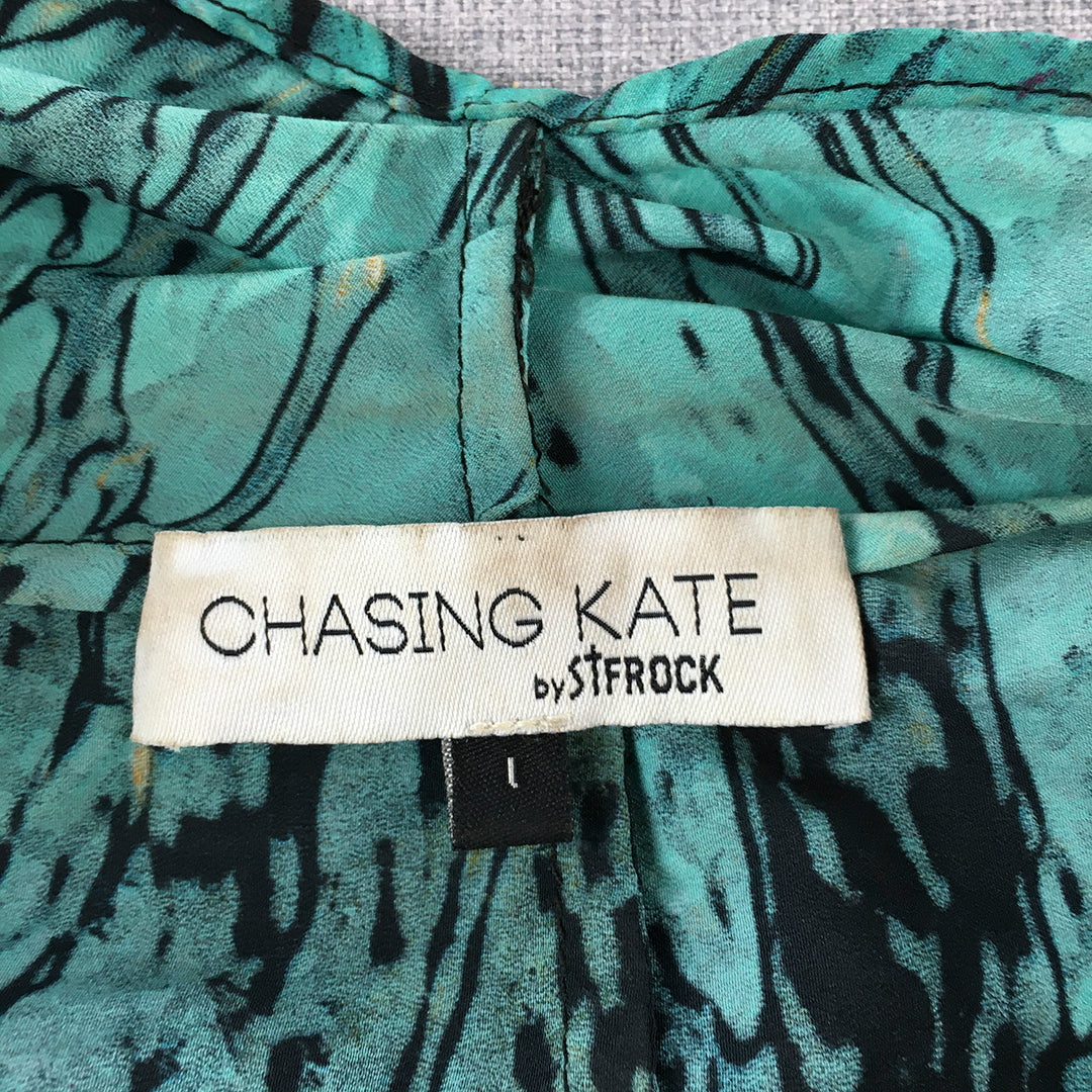 Chasing Kate By St Frock Womens Shift Dress Size L Blue Midi