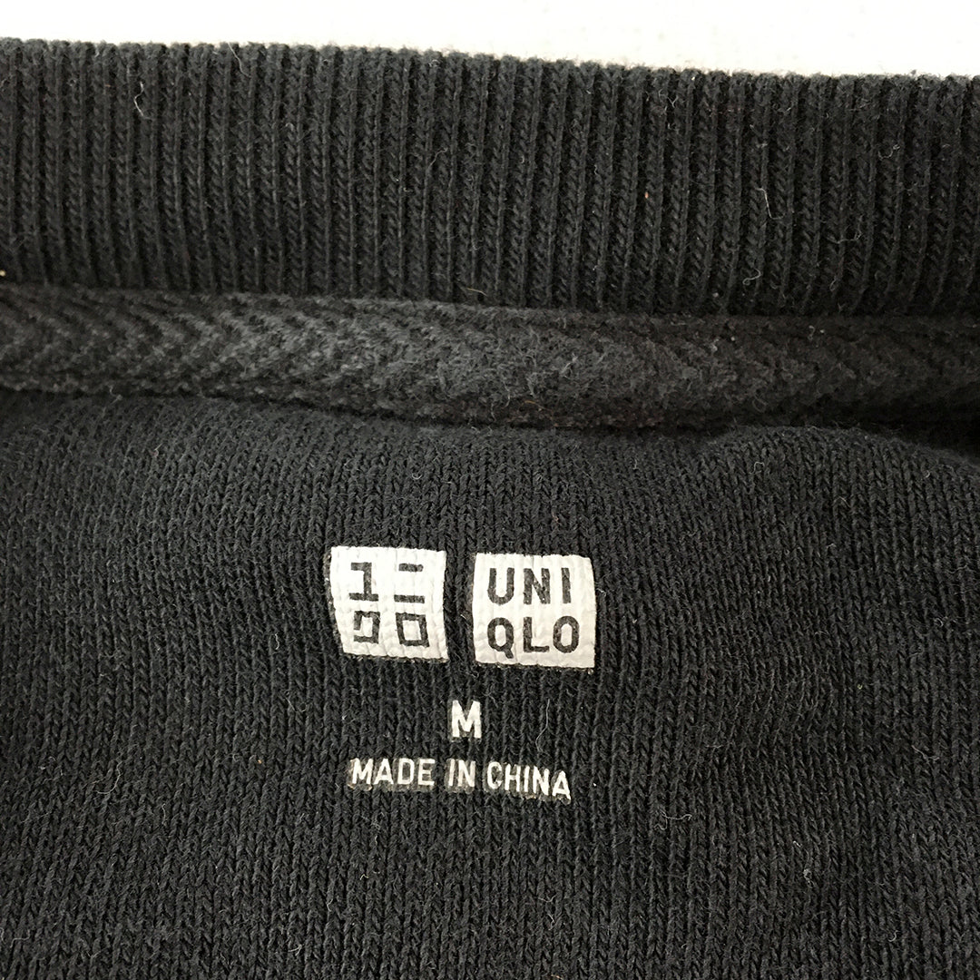 Uniqlo Mens Crew Neck Sweater Size M Black Pullover Jumper