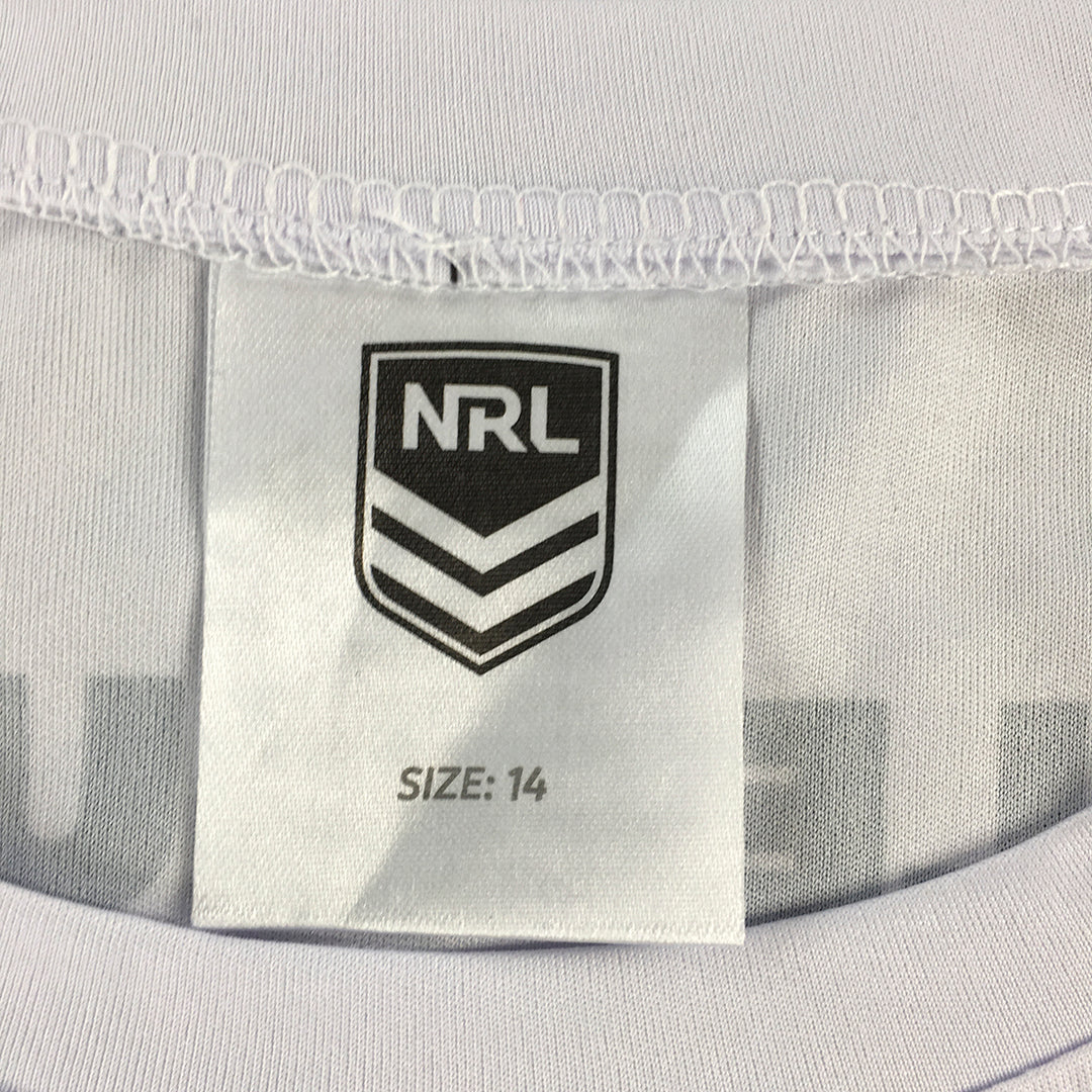 NRL All Stars Kids Boys Jersey Shirt Size 14 White Green Rugby League