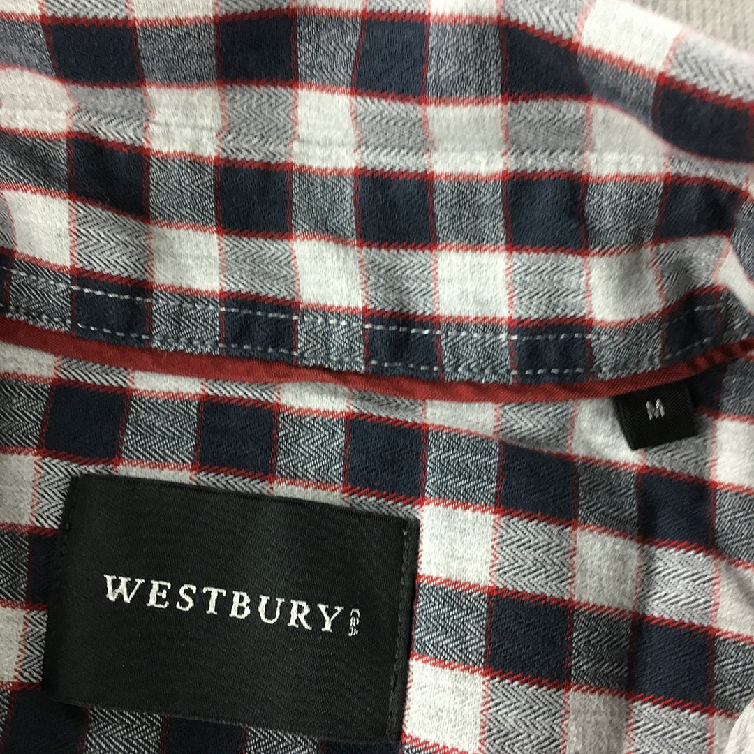 Westbury By C&A Mens Shirt Size M Blue White Checkered Button-Up