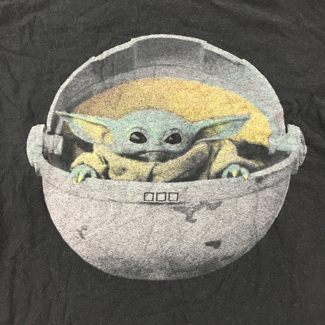 Star Wars Baby Yoda Womens T-Shirt Size XS Black Short Sleeve Top