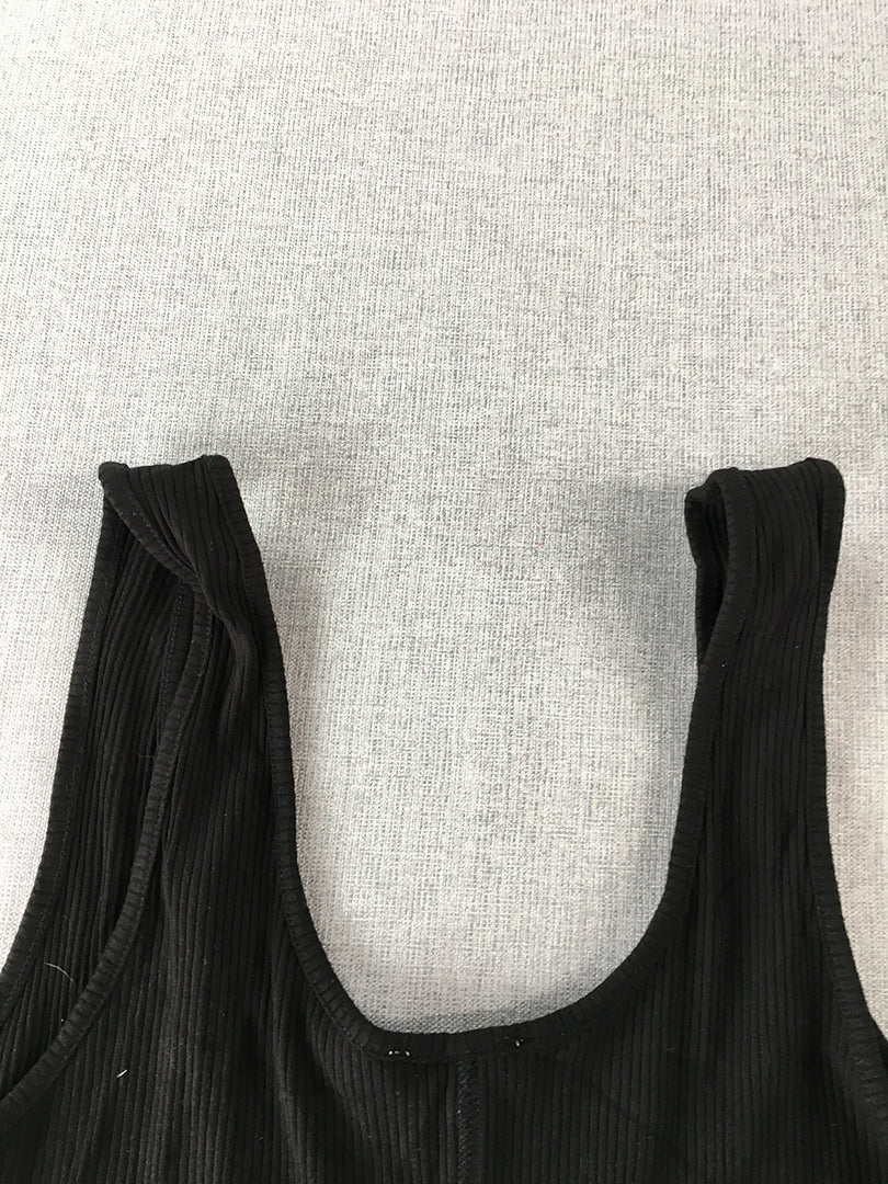 Piper Womens Tank Top Size M Black Stretch Knit Sleeveless Shirt