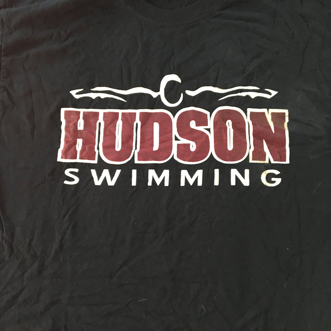 Hudson College Swimming USA Mens T-Shirt Size L Black Short Sleeve Tee