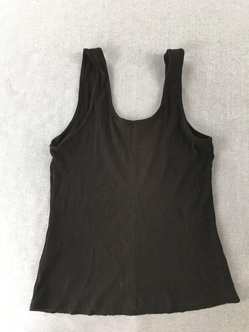 Piper Womens Tank Top Size M Black Stretch Knit Sleeveless Shirt