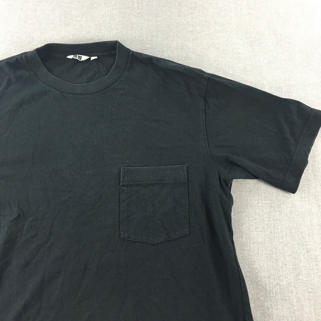 Uniqlo U Mens T-Shirt Size S Black Pocket Short Sleeve Tee