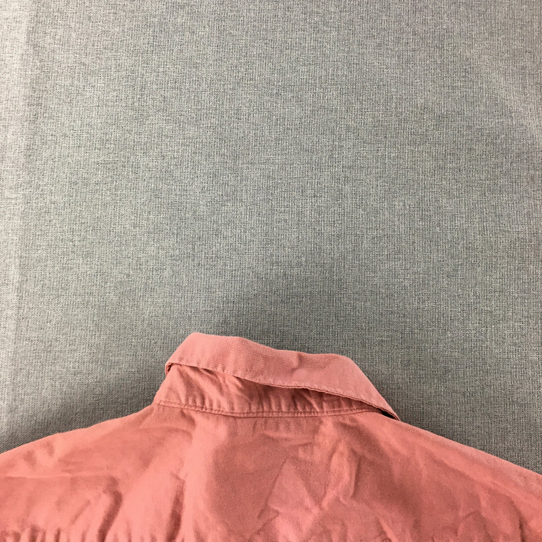 Tommy Hilfiger Womens Shirt Size 2XL Pink Long Sleeve Logo Button-Up