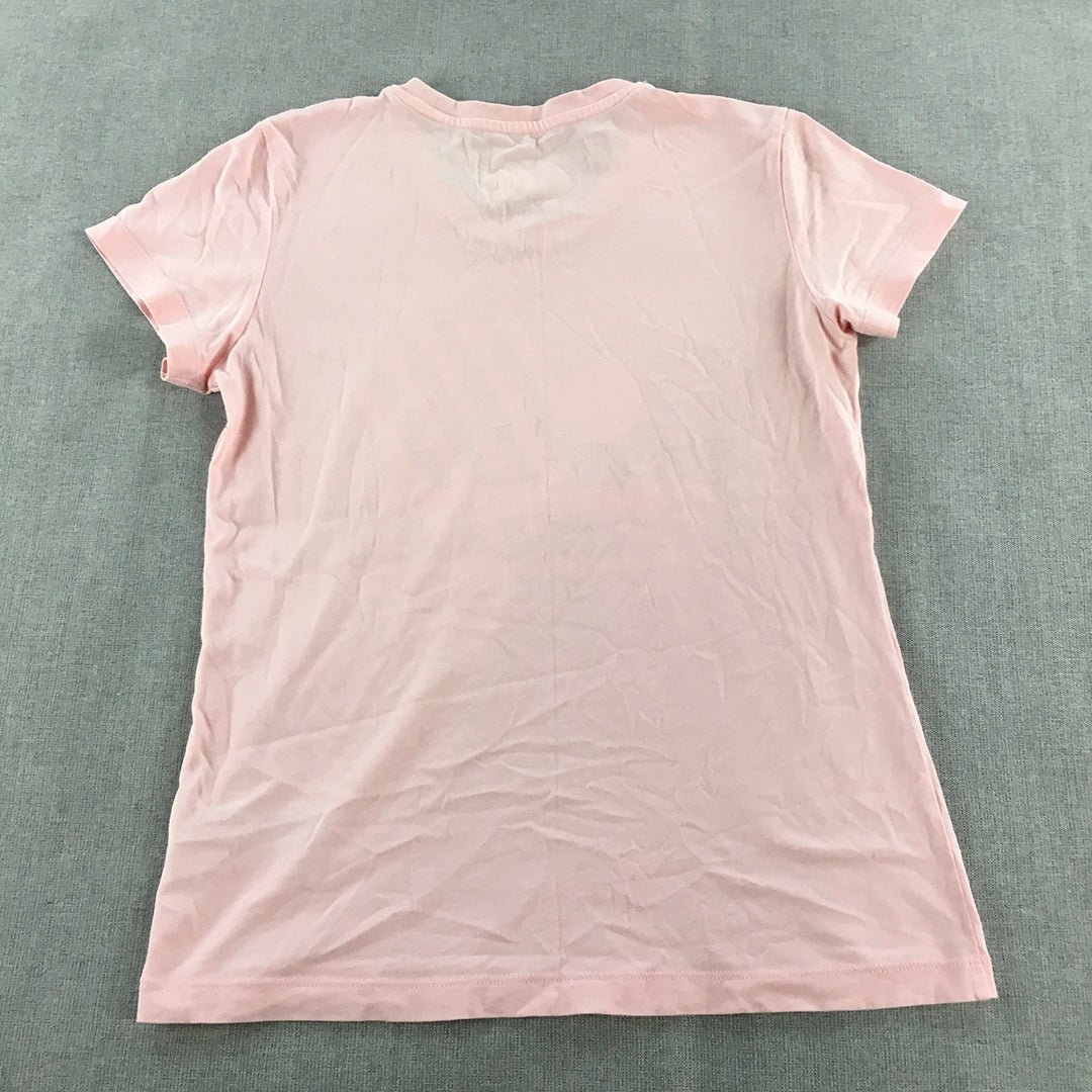 Giordano Womens T-Shirt Size XS Pink Short Sleeve Crew Neck Top