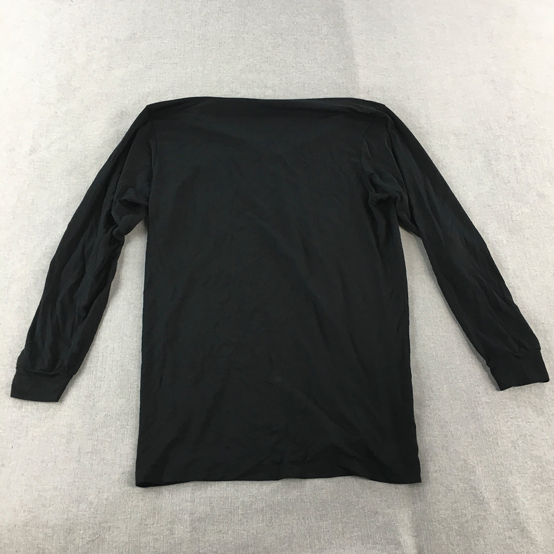 Uniqlo Heattech Womens Top Size L Black Long Sleeve Thermal Shirt