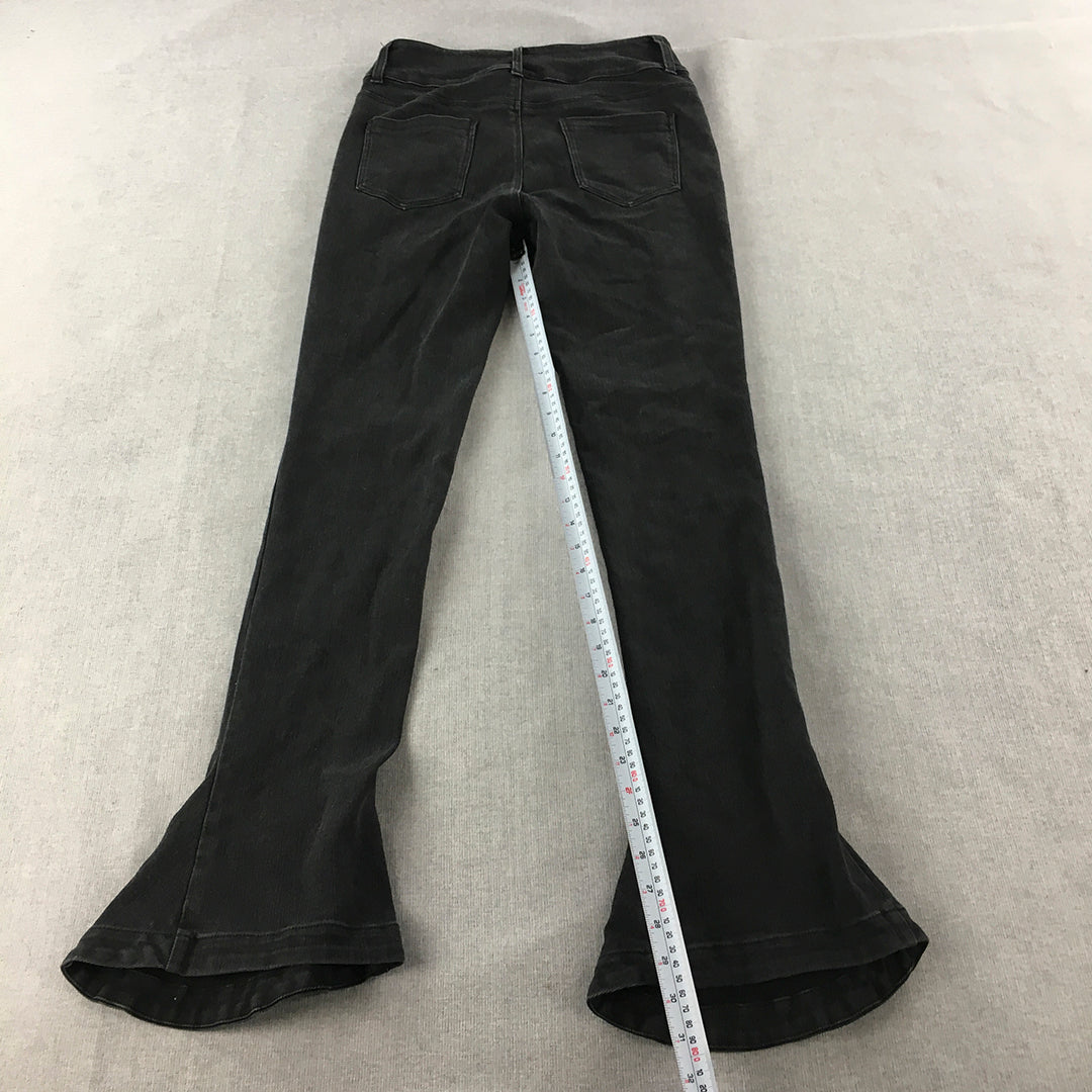 Revan Womens Flared Jeans Size 10 Black Skinny Stretch Denim