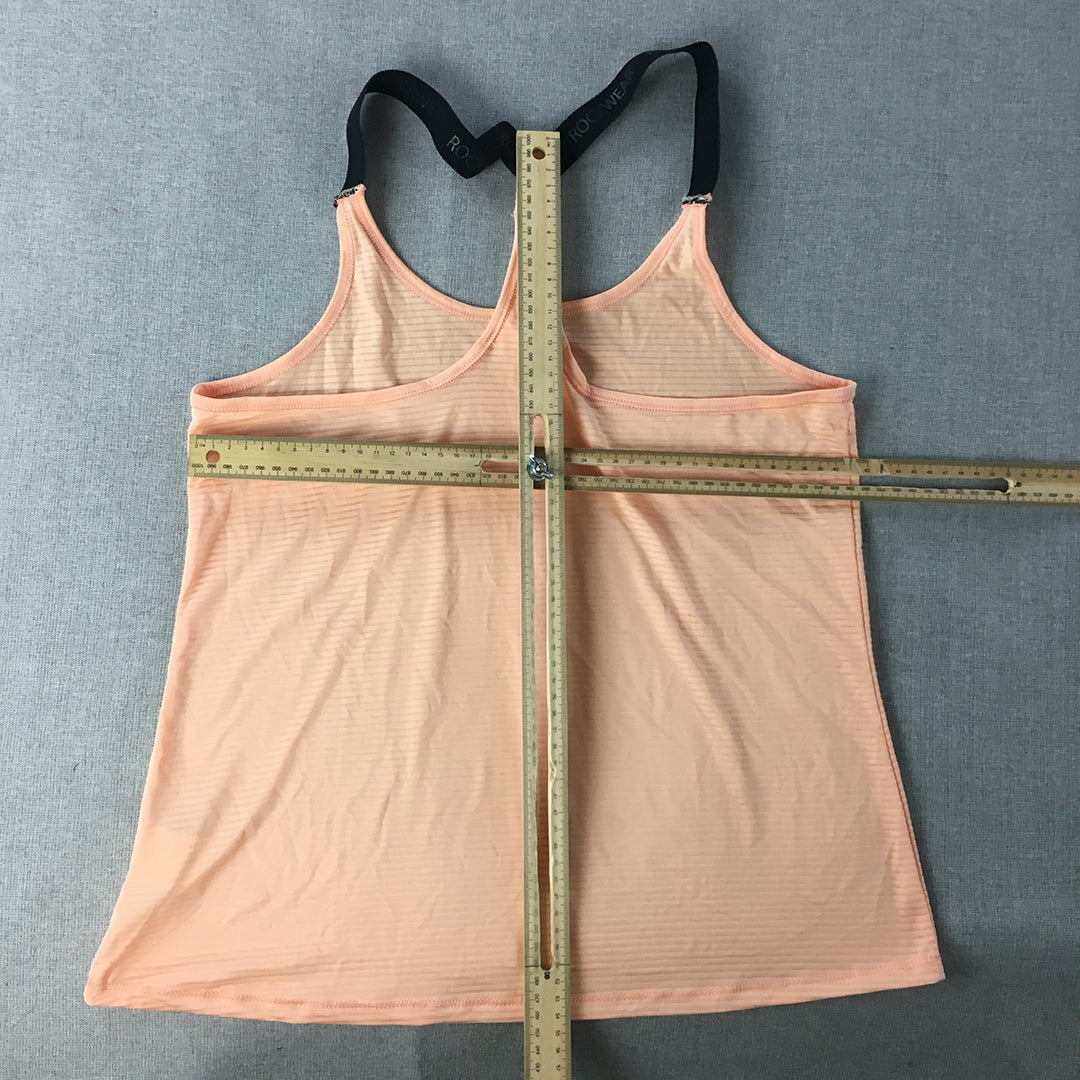 Rockwear Womens Tank Top Size 10 Peach Pink Logo Sleeveless Singlet Shirt