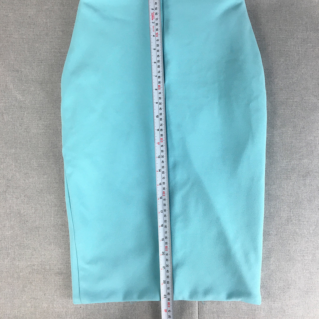 Zachary Womens Pencil Skirt Size S Blue Midi Straight